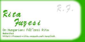 rita fuzesi business card